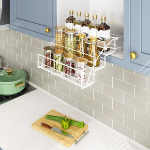 Telescopic Opening Kitchen Wall Cabinet Lifting Pull Basket Pull-Down Storage Rack Upper and Lower Top Cabinet Seasoning Cabinet Pull Basket