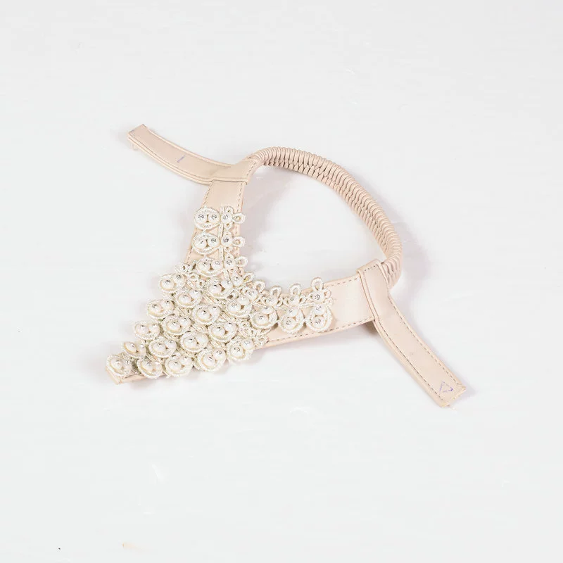 Богемская новая женская обувь верхняя полуфабрикаты модные стразы плоский склон с каблуком и сандалиями верхняя часть жемчужина