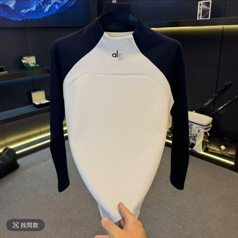 【月销10万】2025秋冬新设计拼接T恤修身长袖短款上衣打底卫衣男|undefined