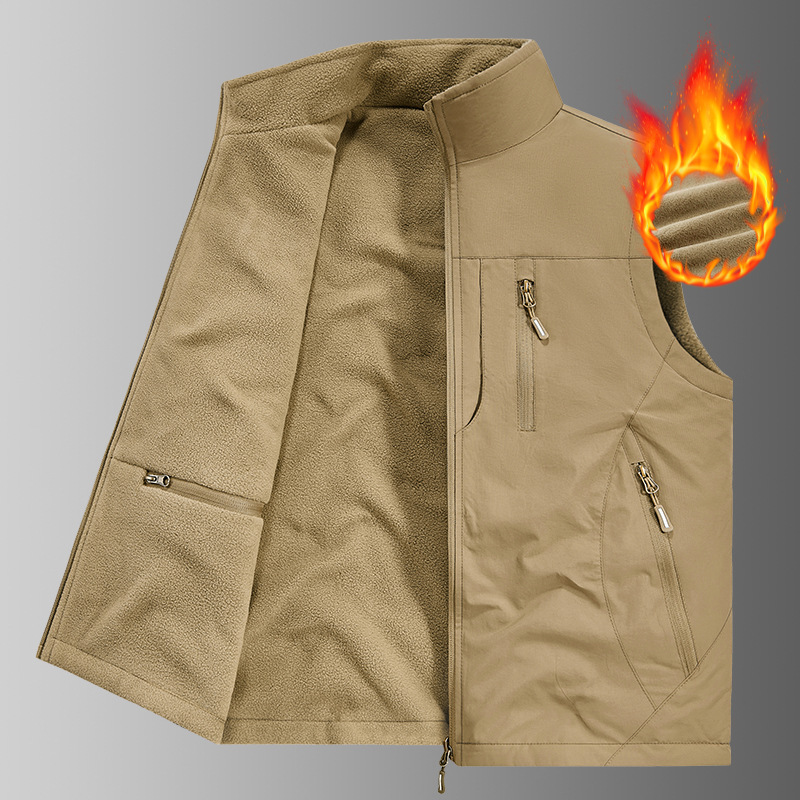 Nuevo chaleco al aire libre transfronterizo hombre multibolsillo chaleco de herramientas de mediana edad suelta chaleco de ocio chaleco 3908