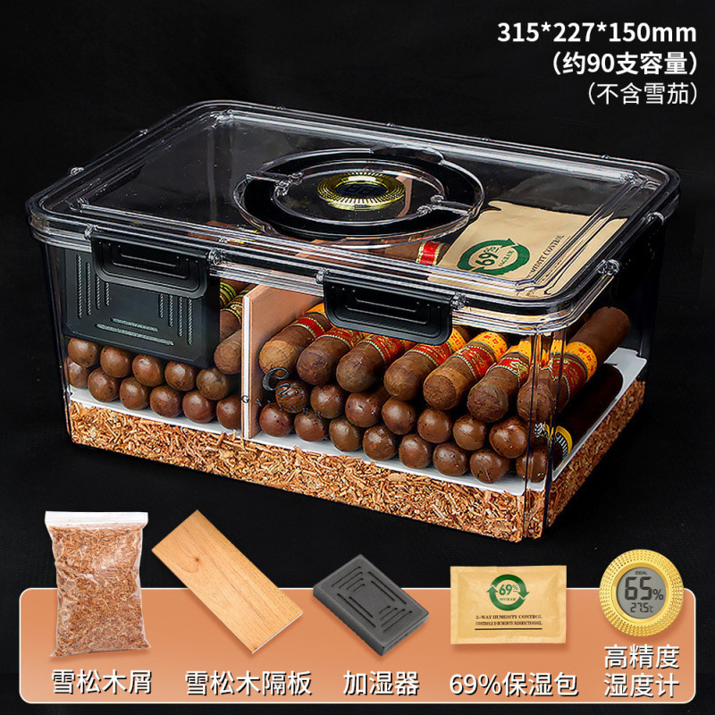 葉巻保湿ボックス、杉の木くず熟成ボックス、ミニタバコキャビネット、加湿器ツールセット、ロックシガーボックス|undefined