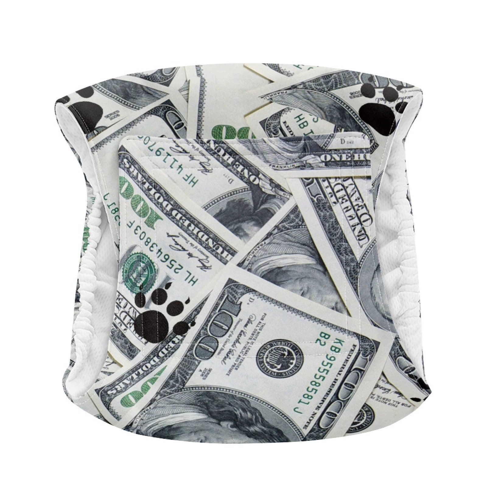Amazon Pet Моющиеся брюки Доллар США Деньги Любовь Печать Один пользовательский пояс для собак от домогательств