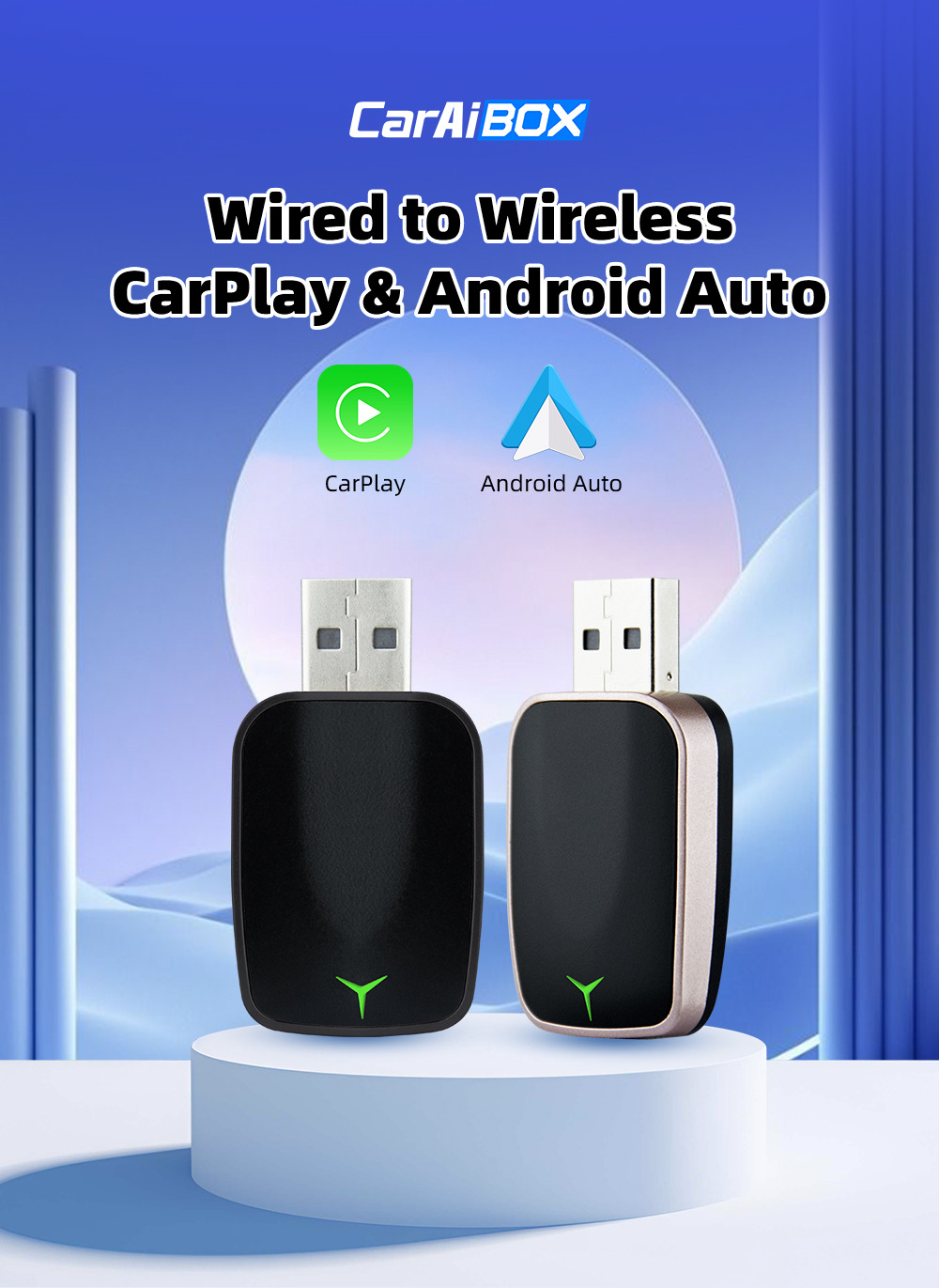 Cross-Border Car Wireless Carplay Box Portable Android Autocarplay Module Car-Machine Connectivity Smart Box