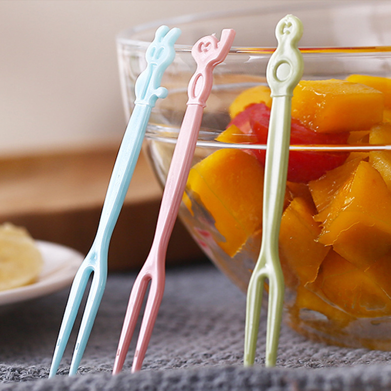 水果叉批发一次性水果叉套装 塑料水果签吃蛋糕叉甜品叉子水果叉