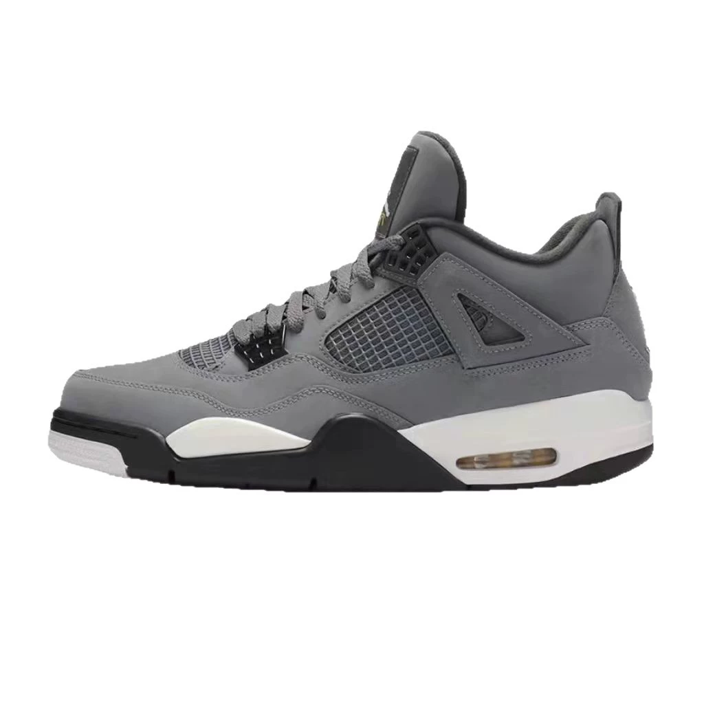 Кожаные оригинальные AJ4 электрические mother, Paris Joe 4 small cement university blue практичные баскетбольные