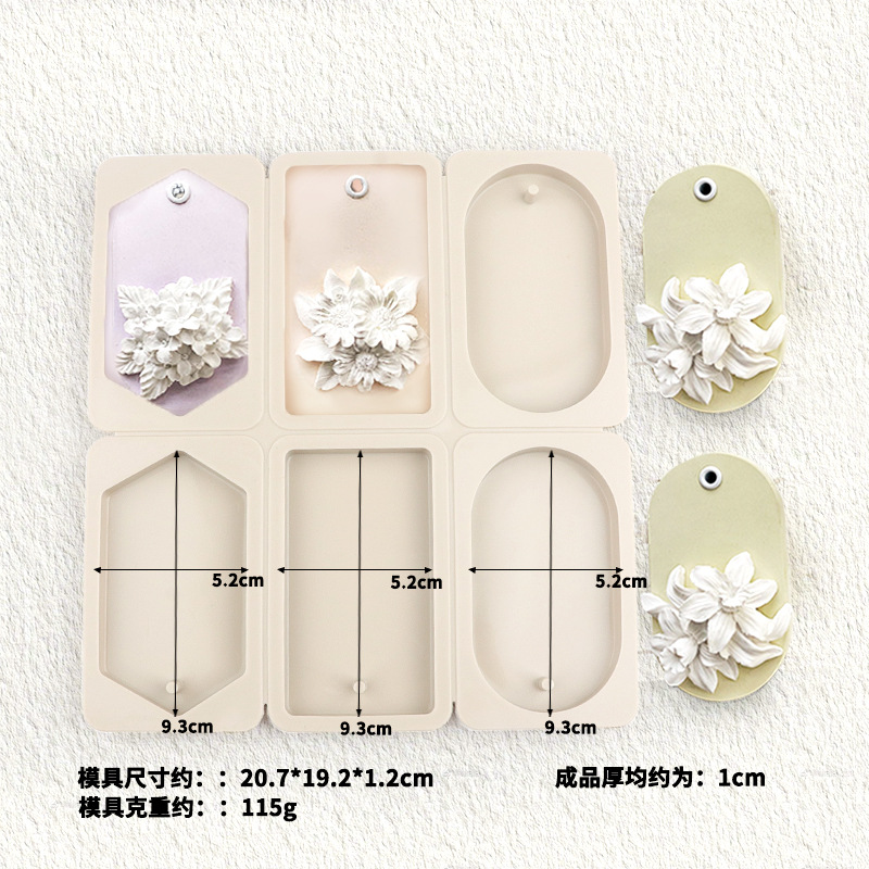 Molde de cera 6 con diamante 4 con elíptico cuadrado marca vieja K perfumada barra magnética molde de jabón hecho a mano molde de silicona DIY