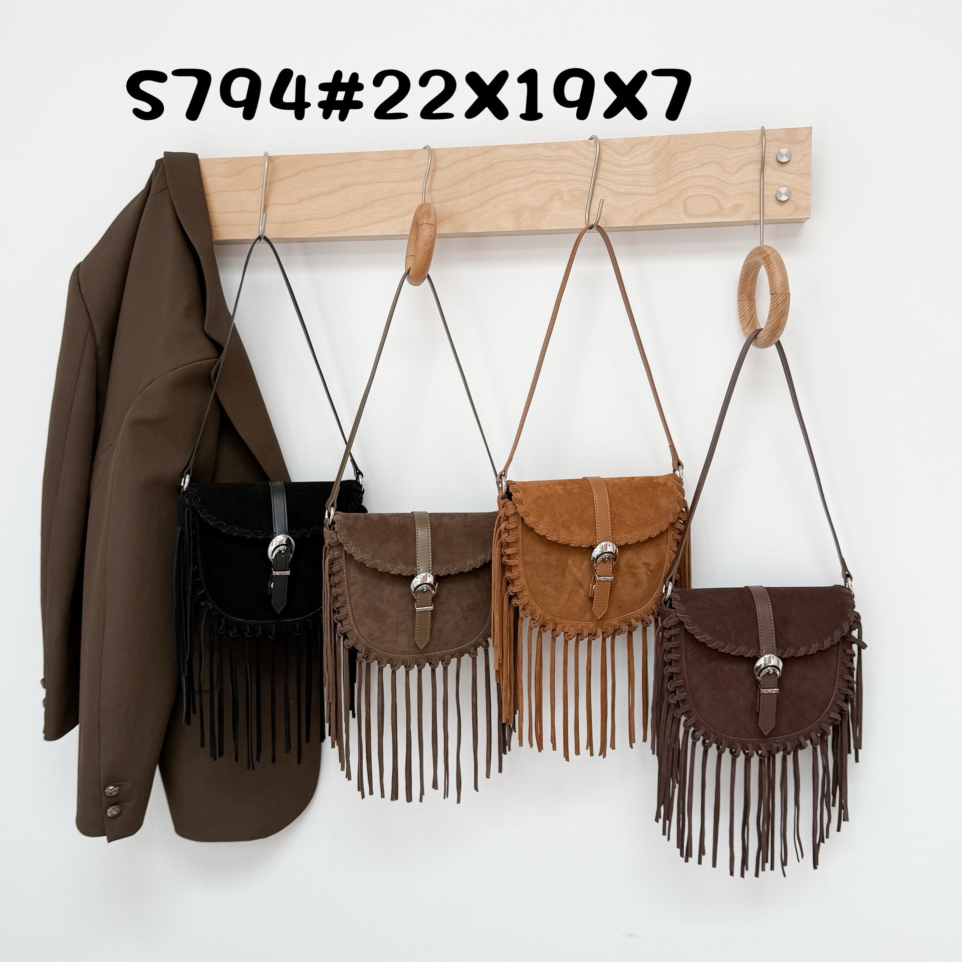 2025 Autumn/Winter New Retro Matte Leather Tassel Crossbody Bag For Women Versatile Slimming Saddle Bag Fashion Commuter Shoulder Bag - Thumbnail 2