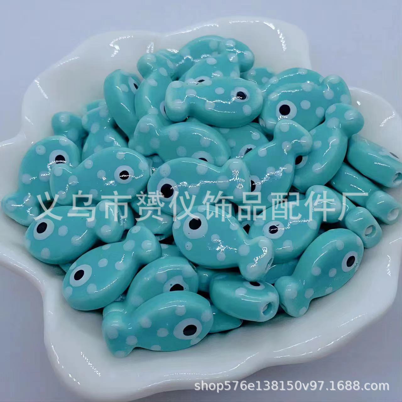 Cuentas de cerámica con diseño de peces, cuentas sueltas, cuentas para hilo, cuentas pintadas a mano, collar hecho a mano, pulsera, accesorios de bricolaje, accesorios de Yiwu