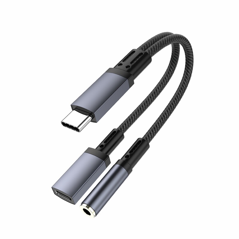 Suitable for typec two-in-one adapter digital listening to music charging audio adapter Apple Huawei converter
