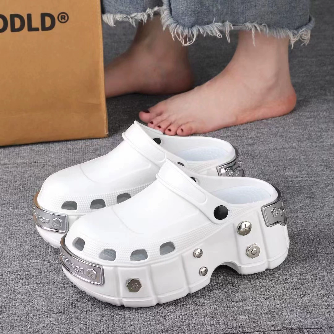 Новые толстоподошвенные сабо 2024 года, парижский европейский стиль, на платформе, увеличивающие рост, закрытые, нескользящие, для улицы, для пар.