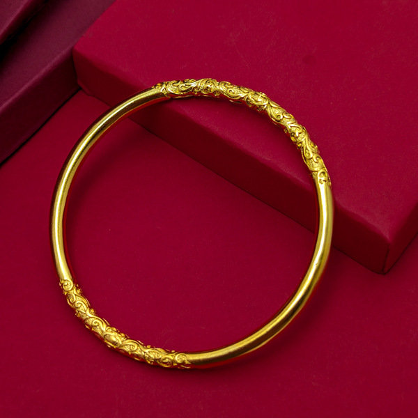 Ancient curly grass pattern sand gold bracelet