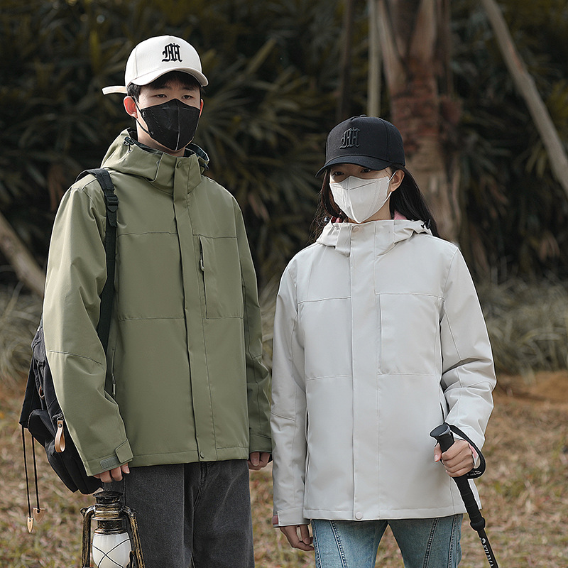 外套男秋季新款宽松单衣防风防水冲锋衣情侣款户外运动休闲夹克