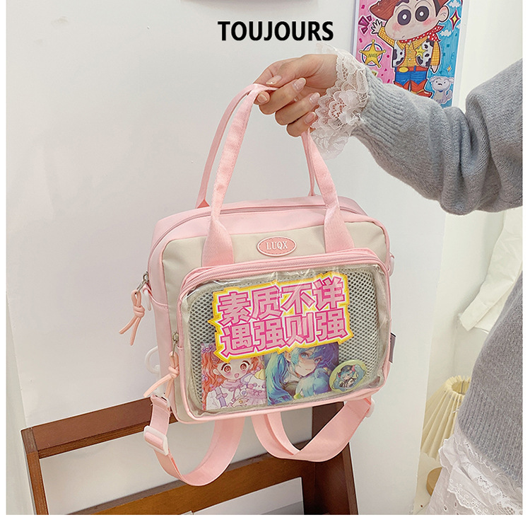 Cute and versatile pain bag, new large-capacity student commuting crossbody bag, Korean version hand-held transparent single-shoulder bag for women wholesale undefined