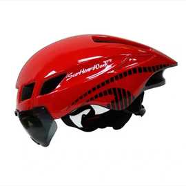 风镜自行车头盔一体成型山地公路气动风镜TT轮滑破风电动车头盔