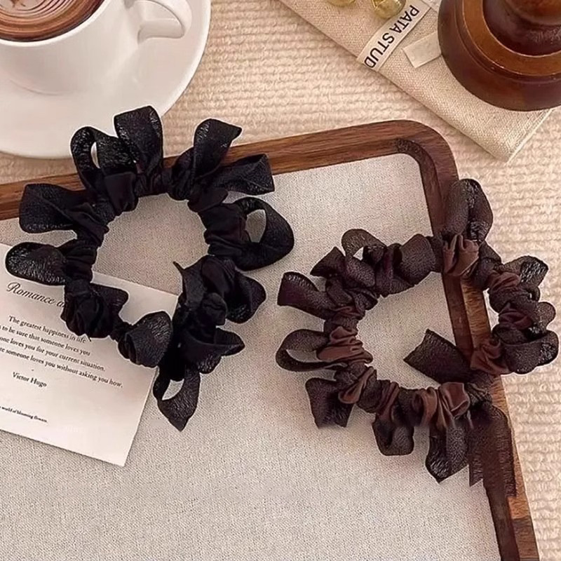 Tejido simple anillo de cabello cuerda de cabeza mujer 2025 nuevo tocado de banda de goma de cabeza de bola de alta elasticidad cuerda de cabello de cola de caballo