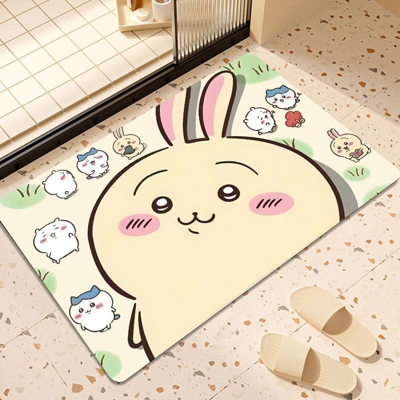 Jiyikawa 욕실 바닥 매트 규조토 진흙 욕실 발 매트 욕실 문 미끄럼 방지 속건성 먼지 방지 카펫