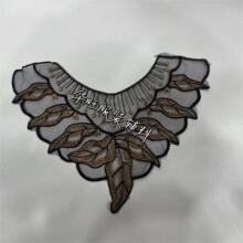 时尚双色刺绣蕾丝网纱服装辅料涤光装饰花边