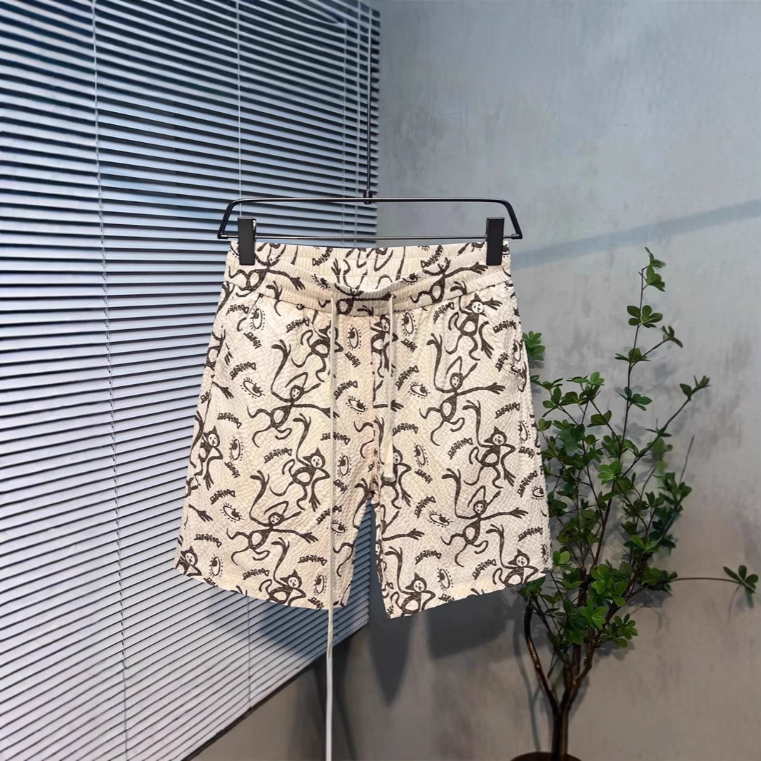 Men's Floral Print Athletic Shorts Trendy Summer Casual Fashion Thin Five Point Pants Cool Versatile Beach Wear_viptrois.com