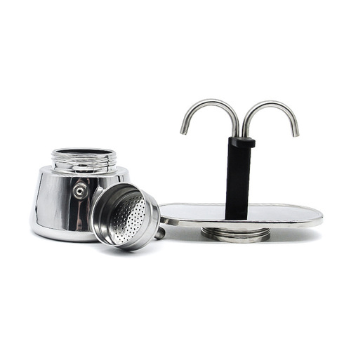 Double-tube 304 stainless steel moka pot coffee pot espresso pot espresso mini hand-brewed coffee pot