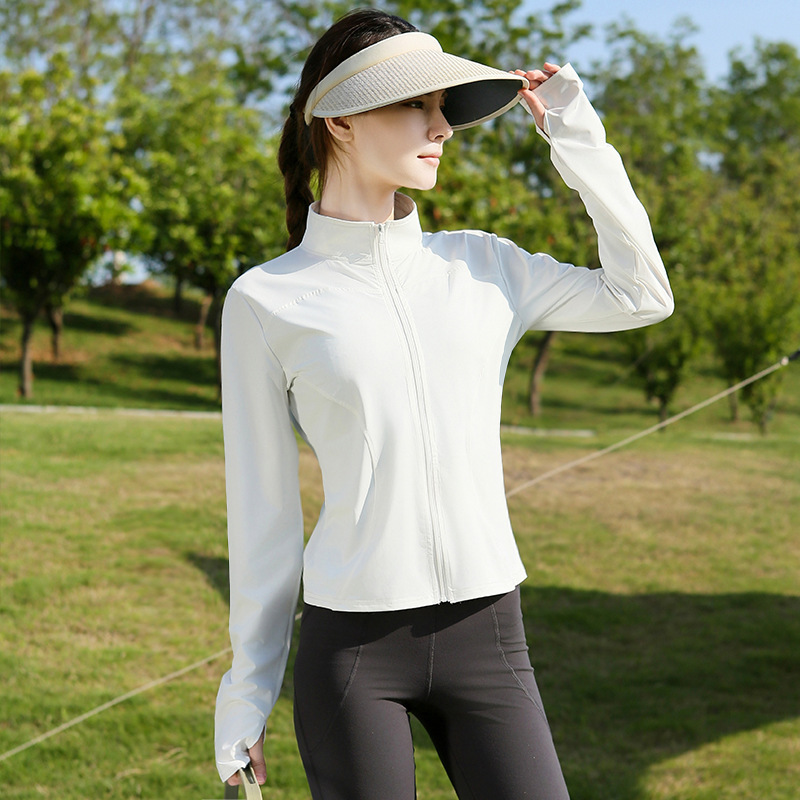 Moxun ロマンチックなスリム日焼け防止服女性のための夏 2025 新しいスタイル小さなウエストアイスシルクタイトなショート日焼け防止服ジャケット|undefined
