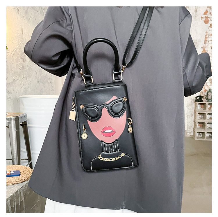 345g Weight Cotton Lining Material Sewing Thread Fashion Element Zipper Closure Type Single Shoulder Strap Strap Type Crossbody Bag Bags Type Casual, Shopping Occasion Pu Leather Material Human Pattern All Seasons Season Women's Gender Streetwear Style Square Shape Medium Size Women's Medium Pu Leather Human Streetwear Sewing Thread Square Zipper Crossbody Bag 30