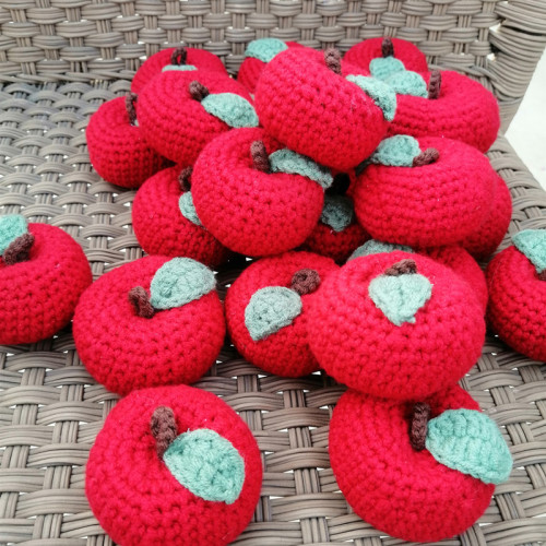 Hooked wool apple pendant keychain decorative item origin supplier  new car accessory bag hook