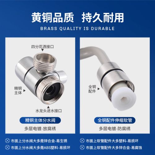 Hair washing artifact shower faucet external handheld washbasin pressurized small nozzle bathroom extender shower head