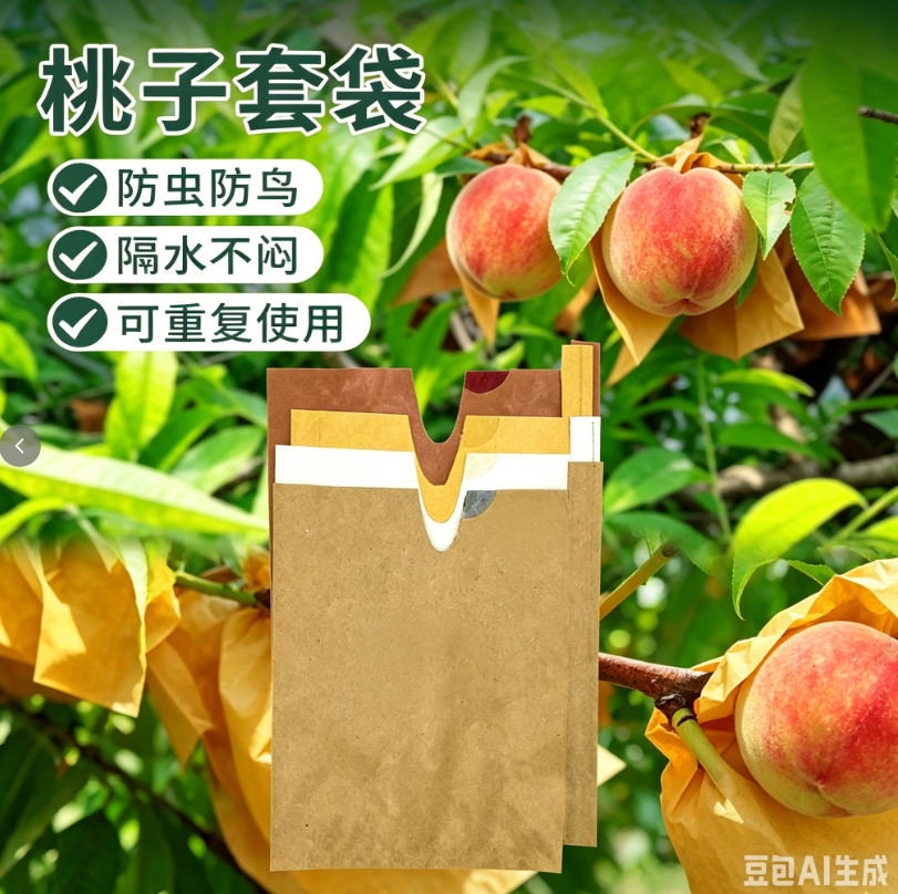 桃子专用袋桃子套袋双层单层蜡纸袋水蜜桃育果袋防虫害水果套袋