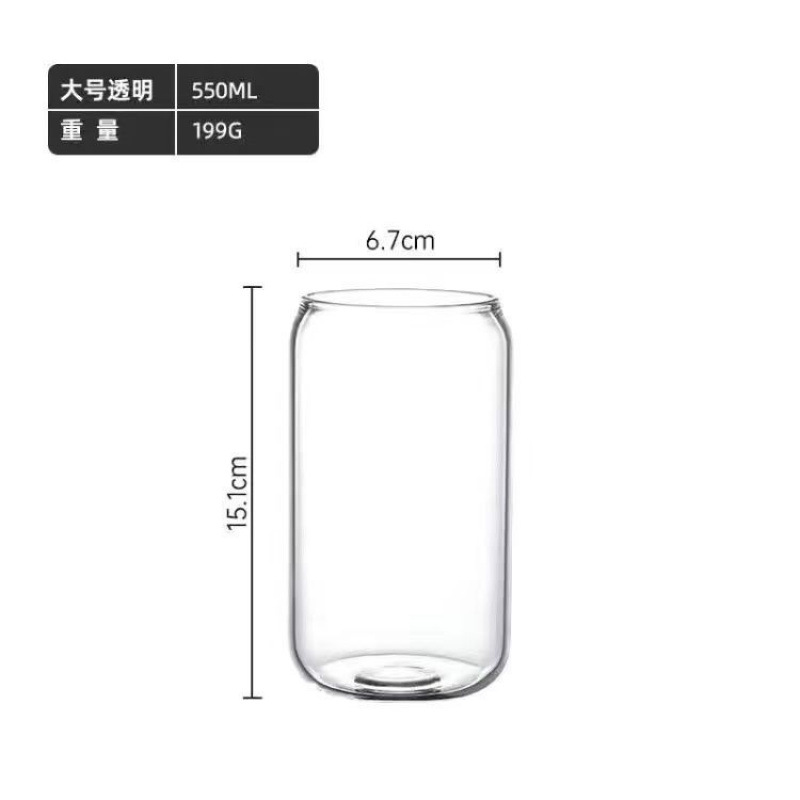 Vaso de vidrio borosilicato con pajita y tapa, estilo Mason