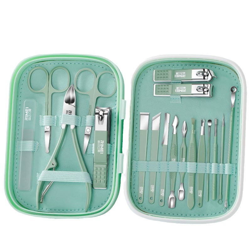 Kit de cuchillo de uñas para hombres y mujeres de pedicura de uñas muertas para el hogar de uñas 18 piezas al por mayor Jinda Rimei