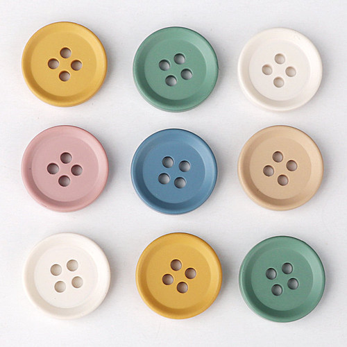 Simple resin buttons for children's clothing, round shirt buttons, women's sweater, open coat buttons, trench coat and coat buttons