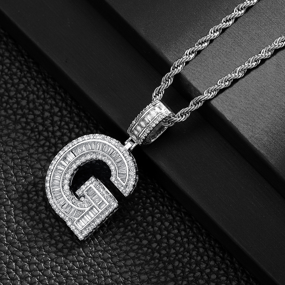 Hip-hop cross-border colgante de letras azúcar de cristal collar de zircon explosión ins joyería personalizada nicho diseño colgante para hombres y mujeres
