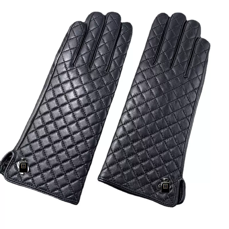 女士时尚羊皮触屏手套冬季保暖真皮户外骑车跨境货源批发