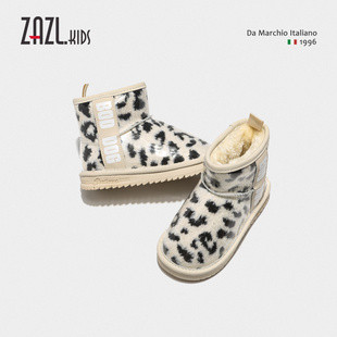 ZAZL Children's Snow Boots 2025 New Girls' Waterproof Soft Bottom Short Boots Large Children's Cotton Boots Thickened Girls' Boots