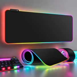 电竞游戏led发光大号鼠标垫 rgb键盘垫滑鼠垫国潮鼠标发光鼠标垫