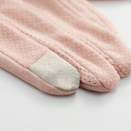 Driving sun protection gloves summer thin cotton anti-UV breathable non-slip short cycling outdoor sun protection women's gloves