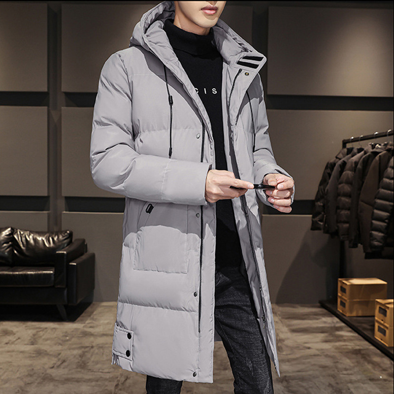 Trajes de algodón transfronterizos de pluma para hombres de invierno nuevos trajes de algodón de tamaño grande ocio grueso chaqueta con capuchón cálida de moda para hombres