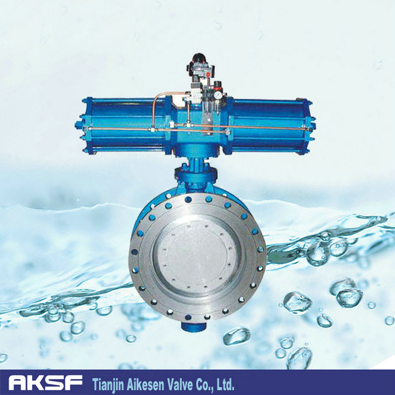 D643H气动法兰蝶阀 气动硬密封法兰式蝶阀 不锈钢双偏心蝶阀