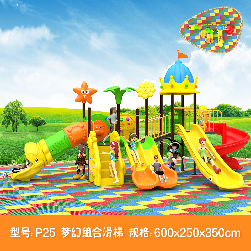 Jardín de infantes al aire libre gran tobogan parque infantil al aire libre comunidad tobogan columpio instalaciones de juego combinadas
