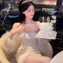 TZ2942名媛生日party礼服裙秋冬轻奢高级感气质女神范抹胸连衣裙