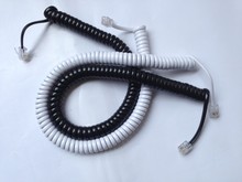 电话听筒线曲线防缠绕听筒连接线固定座机加长线电话线4芯跨境专