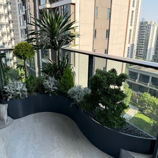 Balcony flower box combination stainless steel flower pot terrace planting box card step card railing free design exclusive flower box