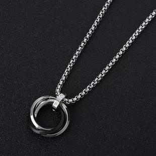 Men's and Women's Cross-border New Three-ring Pendant Couple Ring-linked Heart-to-Heart Necklace Sansheng III No Jewelry