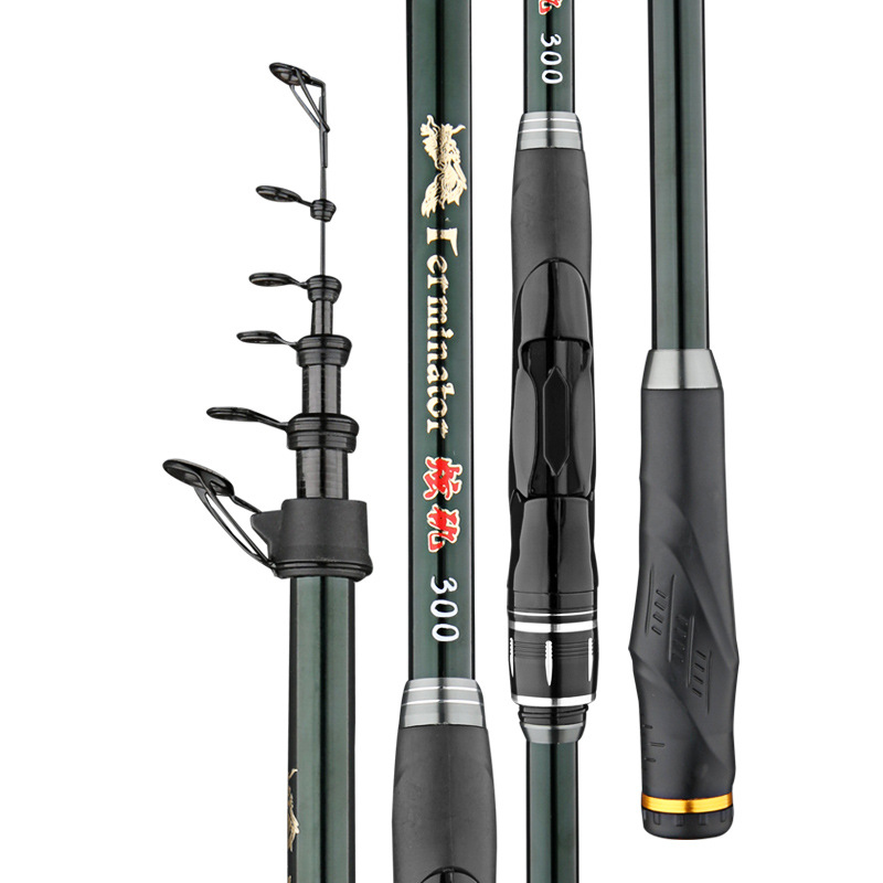 Nueva caña de roca de sección corta de carbono No. 7 2.7-4.5 anillo guía grande deriva deslizante al por mayor caña de pescar de sección corta dura de doble uso