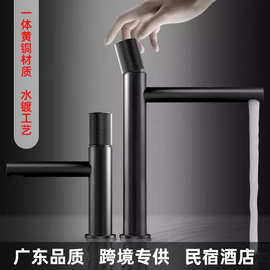 全铜铸造冷热面盆水龙头高规格金色枪灰色台上卫生间洗脸混水龙头