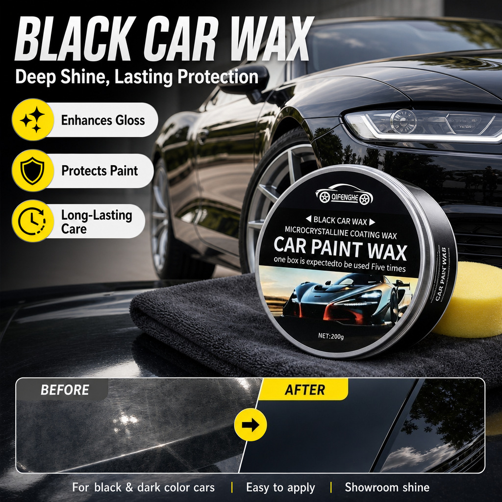 Cross-border black car wax, microcrystalline coating wax for car paint, removes dirt, polishes, brightens, repairs scratches, and provides maintenance, 200g