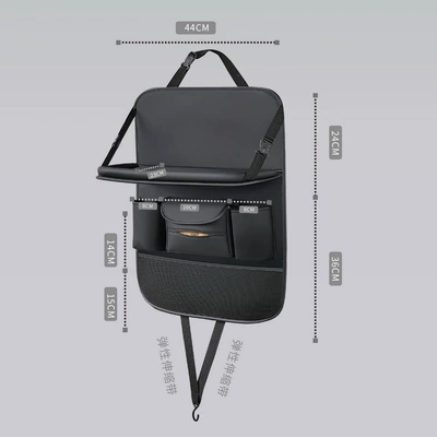 Chair back anti-kick pad Leather Rear Seat Storage Box - new-model-with-dining-table-black-large-size-6043