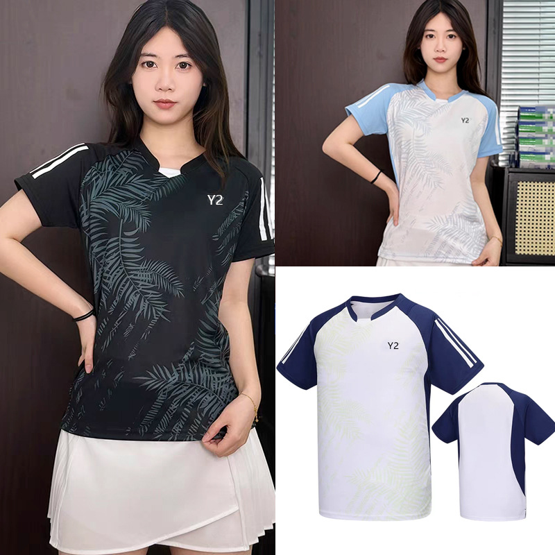 New Badminton Clothing Jacket Men's and Women's Quick-drying Competition Clothing Children's Student Tennis Competition Clothing Group Buying Summer 23074
