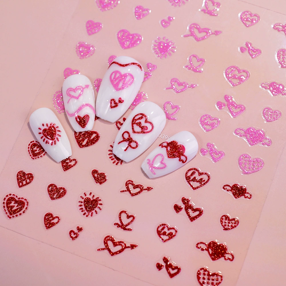 День Святого Валентина красная любовь маникюрная наклейка самоклеящаяся наклейка для ногтей