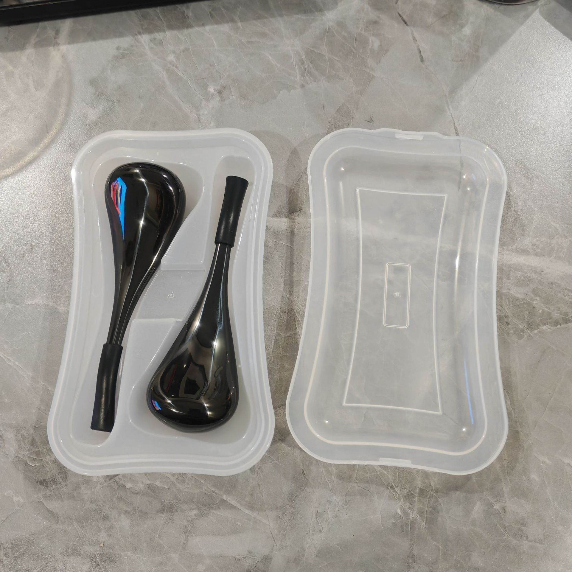 얼음주걱(짙은 보라색 파이프 2개 + 박스형) 검정색 손잡이